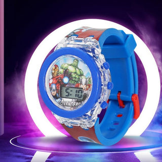 Disney Kid Cartoon Glowing Watch Marvel Spider-Man Boy Unicorn Princess Elsa Flash Electronic Digital Student Toy Clock Relogio Alodia Store