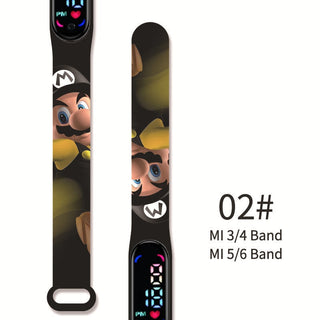 Super Mario children‘s Watch Cartoon Anime Character Luigi Luminous Bracelet Watch LED Touch Waterproof Sports kids watch gifts Alodia Store