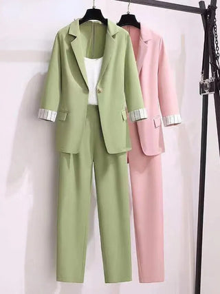 ]acket three piece jacket pants set Alodia Store