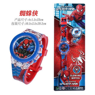 Disney Kid Cartoon Glowing Watch Marvel Spider-Man Boy Unicorn Princess Elsa Flash Electronic Digital Student Toy Clock Relogio Alodia Store