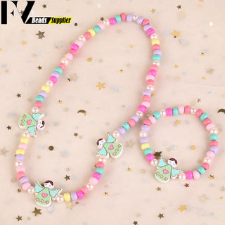 33 Style Colorful Wooden Cute Animal Flower Cartoon Children's Necklace Bracelet Girl's Child Jewelry Kids Toys Birthday Gifts Alodia Store