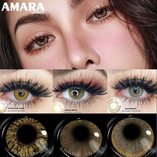 AMARA 1 Pair Colored Contact Lenses Natural Look Brown Eye Lenses Gray Contact Blue Lenses Fast Delivery Green Eye Alodia Store