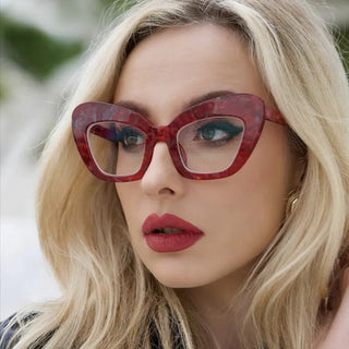 2022 New Fashion Vintage Anti Blue Light Cat Eye Women Glasse Retro Designer Eyeglasse Frame Ladies Ins Trending Clear Computer Alodia Store