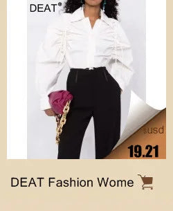 DEAT 2023 Autumn Women's Coat New Fashion Turn-down Collar Solid Alodia Store