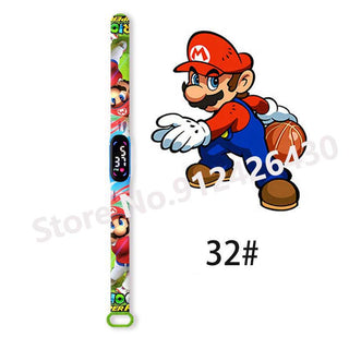 Super Mario Bros children‘s Watch Cartoon  Character Luigi Luminous Bracelet Watch LED Touch Waterproof Sports kids watch gifts Alodia Store