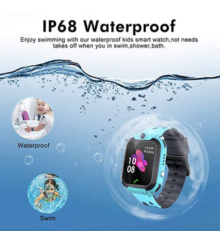 2G Kids Smart Watch SOS Call LBS Tracker Location Sim Card Kid Watch Camera Voice Chat IP68 Waterproof Smartwath Alodia Store