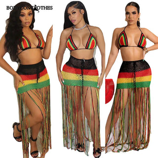 Bodyconclothes Colorful Hand Crochet Two Piece Set Alodia Store