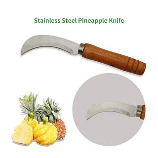 1 Piece Stainless Steel Kitchen Tools Pineapple Knife Vegetable & Fruit Peeler Coconut Mango Banana Wooden Handle Cutter Alodia Store