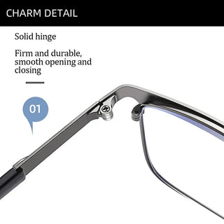 Fashion Metal Frame Simple Vintage Business Reading Glasses Anti-Blue Light Ultra Light Glasses Eye Protection For Men Women Alodia Store