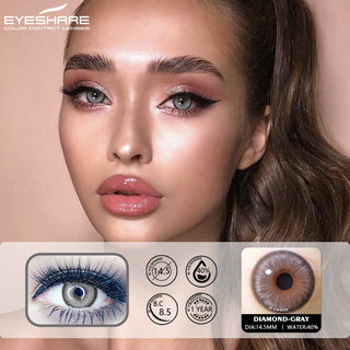 EYESHARE Eye Contacts 1pair YUCCA Series Gray Color Lenses Colored Contact Lens Beauty Eyes Cosmetic Eyecontact Contactlen Alodia Store