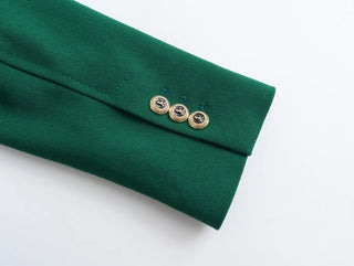 TRAF Green Women's Blazer Tailoring Double Breasted Blazer Alodia Store