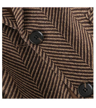 Women Coffee Stripe Formal Blazer business New Alodia Store