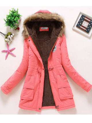 new winter military coats women cotton wadded hooded jacket medium-long casual parka thickness  XXXL Alodia Store