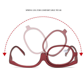 Women Magnifying Glasses Makeup Reading Glass Folding Eye Make Up Reading Glass PC Frame +1.0~+4.0 Resin Lens Alodia Store