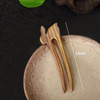 Chinese Wood Hair Sticks Hair Barrettes Red Sandalwood Rabbit Clips Vintage Style Hairpin Accessories for Women Bun Maker ML Alodia Store