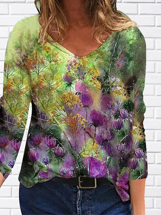 Women 2022 Autumn Trendy New Longsleeve Casual Personalized Cute V-Neck Tops Plus Size XS-8XL Alodia Store