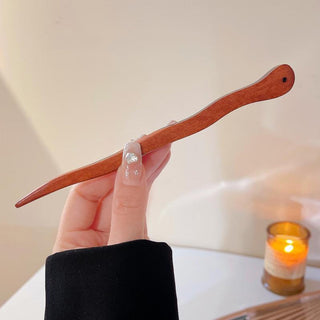 Traditional Wooden Black Hair Sticks Chinese Style Hairpins Carved Wood Hair Fork Vintage Chop Stick Headwear For Women Jewelry Alodia Store