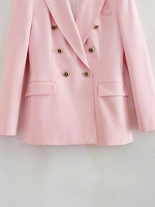 TRAF Green Women's Blazer Tailoring Double Breasted Blazer Alodia Store