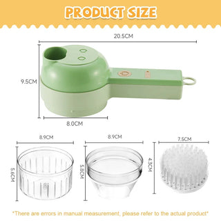 4in 1 Electric Food Processor USB Rechargeable Handheld Vegetable Slicer Multifunctional - Alodia Store