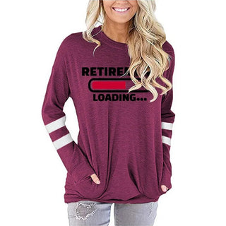 Summer T-Shirts Retirement Loading Women Streetwear Fashion Cartoon Loading Tops Harajuku Retirement Women's LongSleeve Clothing Alodia Store