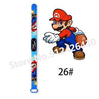 Super Mario Bros children‘s Watch Cartoon  Character Luigi Luminous Bracelet Watch LED Touch Waterproof Sports kids watch gifts Alodia Store
