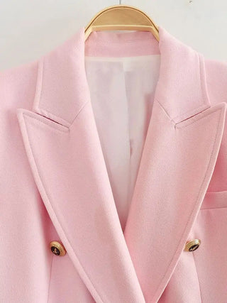 TRAF Green Women's Blazer Tailoring Double Breasted Blazer Alodia Store