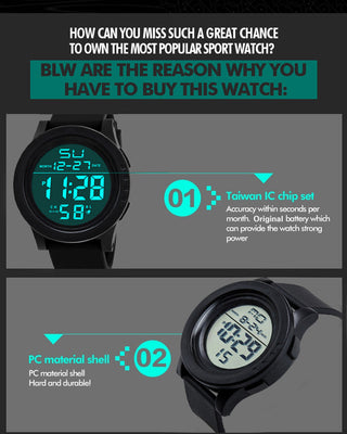 Luminous LED Digital Kids Watches waterproof Alodia Store