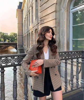 SLTNX TRAF Fashion Plaid Women's Blazers Alodia Store