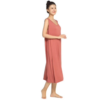3XL-6XL  Modal Bamboo Fiber Thin Nightdress 2023 Sleeveless Nightgown Alodia Store