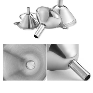 Stainless Steel Funnel Three-piece Set  Mini Funnel Oil Spill Wine Spill Tool Liquid Dispenser Kitchen Funnel Set  Entonnoir Alodia Store