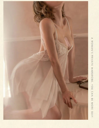 Women's Nightgown Lace Satin Slip Alodia Store