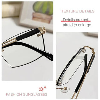 Anti-Blue Light Reading Glasses Metal High Definition Frame Eye Protection Ultra Light Office Eyeglasses Eyewear For Men Women Alodia Store