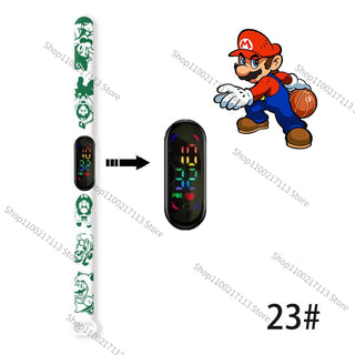 Super Mario children‘s Watch Cartoon Anime Character Luigi Luminous Bracelet Watch LED Touch Waterproof Sports kids watch gifts Alodia Store