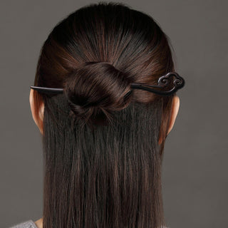 Chinese Wood Hair Sticks Hair Barrettes Red Sandalwood Rabbit Clips Vintage Style Hairpin Accessories for Women Bun Maker ML Alodia Store