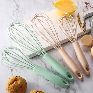 Manual Egg Beater Pp Handle Egg Blender Handheld Silicone Stainless Steel Stirring Rod Household Kitchen Baking Tools Alodia Store