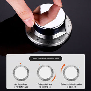 Stainless Steel Kitchen Timer with Magnetic Base Manual Mechanical Cooking Timer Countdown Cooking Tools KitchenTimer Alodia Store