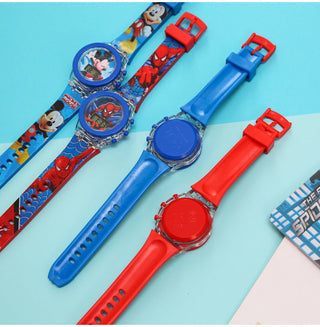 Disney Kid Cartoon Glowing Watch Marvel Spider-Man Boy Unicorn Princess Elsa Flash Electronic Digital Student Toy Clock Relogio Alodia Store