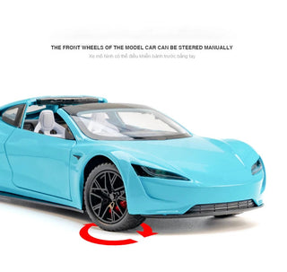 1:24 Tesla Roadster Alloy Sports Car Model Diecasts Metal Toy Vehicles Car Model Simulation Sound and Light Collection Kids Gift Alodia Store
