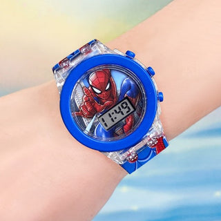 Disney Kid Cartoon Glowing Watch Marvel Spider-Man Boy Unicorn Princess Elsa Flash Electronic Digital Student Toy Clock Relogio Alodia Store