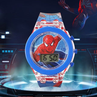 Disney Kid Cartoon Glowing Watch Marvel Spider-Man Boy Unicorn Princess Elsa Flash Electronic Digital Student Toy Clock Relogio Alodia Store