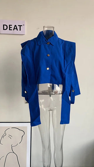 DEAT 2023 Autumn Women's Coat New Fashion Turn-down Collar Solid Alodia Store