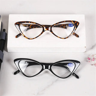 Women Cat Eye Reading Glasses Anti Blue Light Magnifying Computer Glasses Clear Lens Black Leopard Frame Plus Reading Glasses Alodia Store