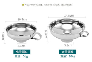 Stainless steel wide-mouth funnel jam salad dressing funnel large multi-function wine leak oil leak kitchen accessories gadgets Alodia Store