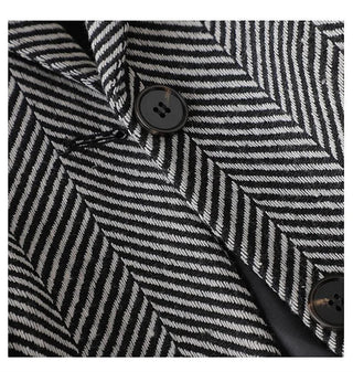 Women Coffee Stripe Formal Blazer business New Alodia Store