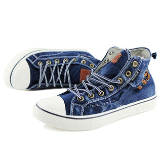 Denim Fashion Sneakers Women's Sneakers Thick Sole Ladies Brand Shoes Plus Size 42 ZHK040 alodia store