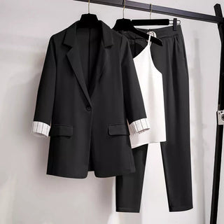 ]acket three piece jacket pants set Alodia Store