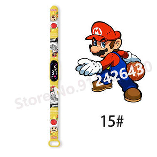 Super Mario Bros children‘s Watch Cartoon  Character Luigi Luminous Bracelet Watch LED Touch Waterproof Sports kids watch gifts Alodia Store