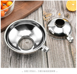 Stainless steel wide-mouth funnel jam salad dressing funnel large multi-function wine leak oil leak kitchen accessories gadgets Alodia Store