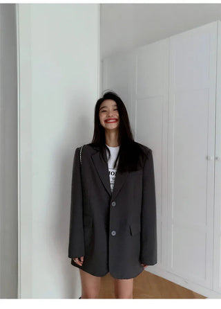 Black Long Sleeved Suit Jacket Alodia Store