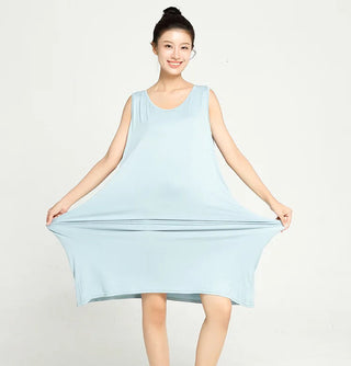 3XL-6XL  Modal Bamboo Fiber Thin Nightdress 2023 Sleeveless Nightgown Alodia Store